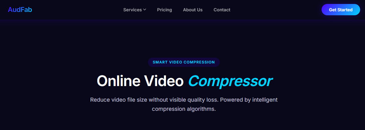 AudFab Online Video Compressor interface