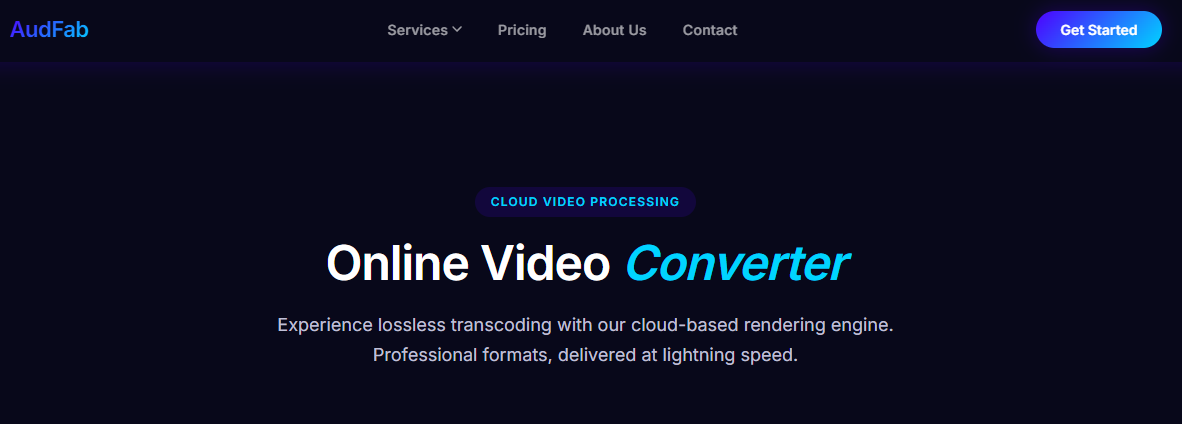 AudFab Online Video Converter workspace